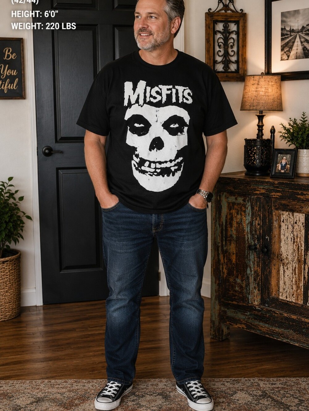 Misfits Skull Graphic Band T-Shirt Black Size Large 100% Cotton NWT